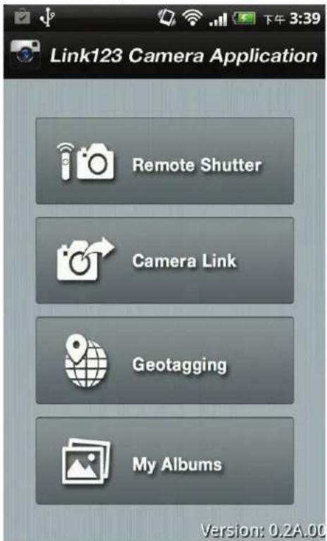 Link123 Camera Application Remote Shutter Camera Link Geotagging My Albums Version: 0.2A.00