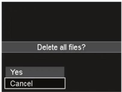 Delete all files? Yes Cancel