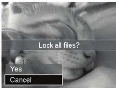 Lock all files? Yes Cancel