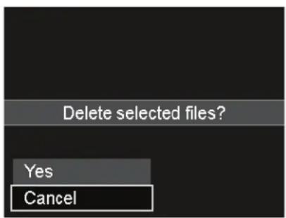 Delete selected files? Yes Cancel