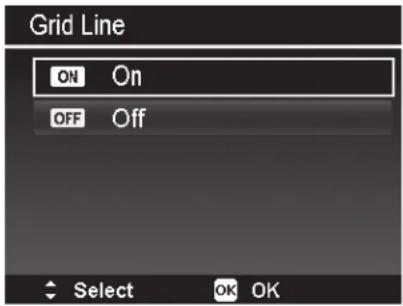 Grid Line ON On OFF Off Select OK OK