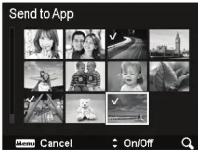Send to App Menu Cancel On/Off