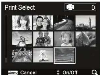 Print Select 0 Menu Cancel On/Off