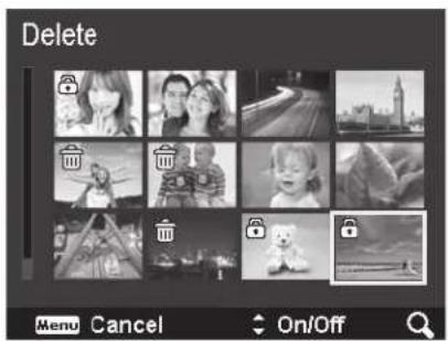 Delete Menu Cancel On/Off