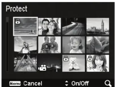Protect Menu Cancel On/Off