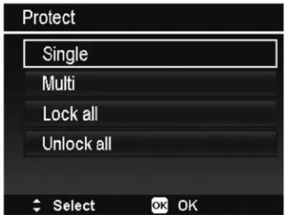 Protect Single Multi Lock all Unlock all Select OK OK