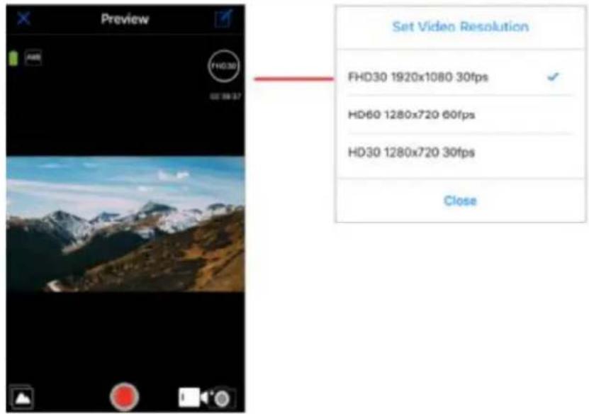 Preview FHD30 1920x1080 30fps HD60 1280x720 60fps HD30 1280x720 30fps Set Video Resolution Close