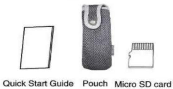 Quick Start Guide Pouch Micro SD card