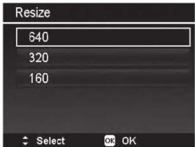 Resize 640 320 160 Select OK OK