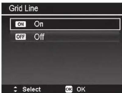 Grid Line ON On OFF Off Select OK OK