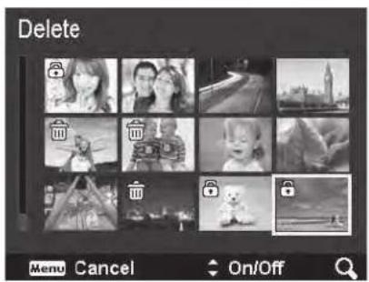 Delete Menu Cancel On/Off