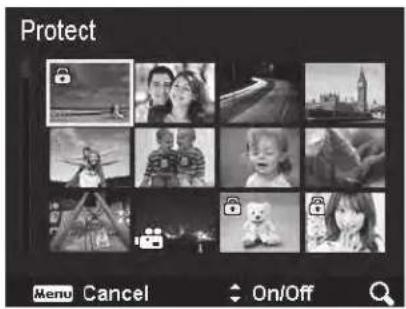 Protect Menu Cancel On/Off