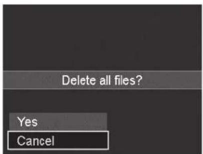 Delete all files? Yes Cancel