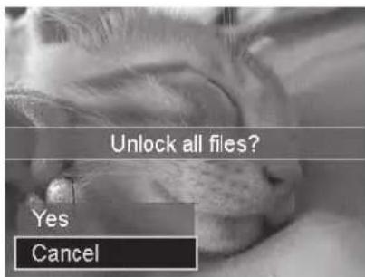 Unlock all files? Yes Cancel