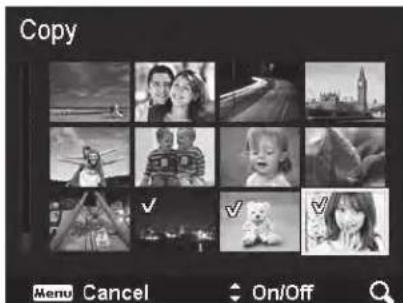 Copy Menu Cancel On/Off