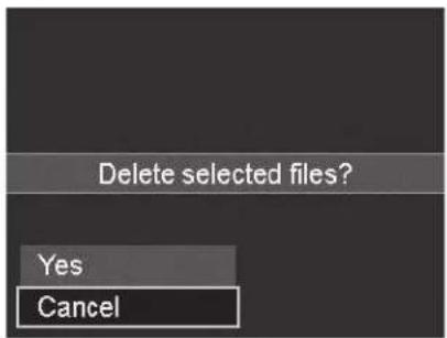 Delete selected files? Yes Cancel