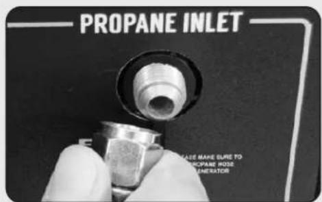 PROPANE INLET PLEASE MAKE BURE TO PROPANE ROSE ENERATOR