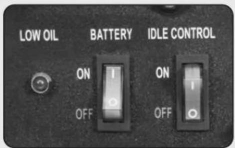 LOW OIL BATTERY IDLE CONTROL ON OFF ON OFF