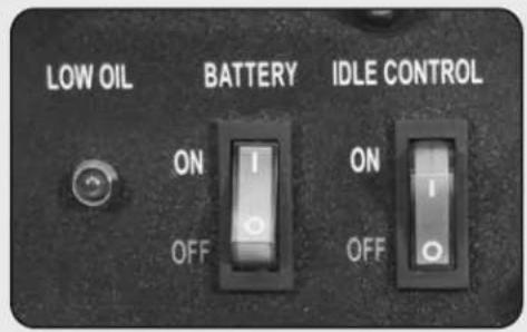 LOW OIL BATTERY IDLE CONTROL ON OFF ON OFF