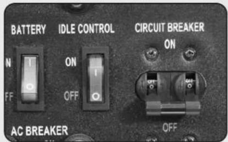 BATTERY IDLE CONTROL CIRCUIT BREAKER N ON OFF AC BREAKER ON OFF