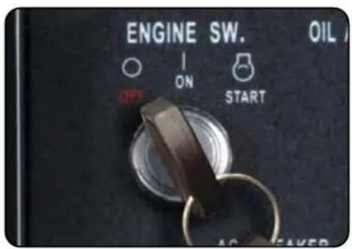 ENGINE SW. OIL OFF ON START