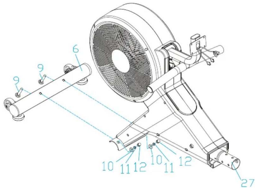 Technical diagram of a mechanical device with numbered components and labeled parts