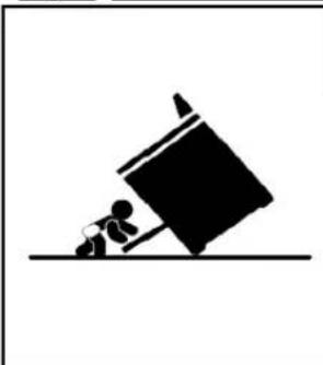 Silhouette of a person pushing a large block on a horizontal line (no text or symbols)