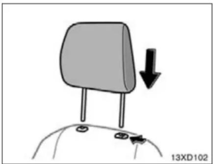 Diagram of a car seat with a downward arrow indicating motion, no text or symbols present