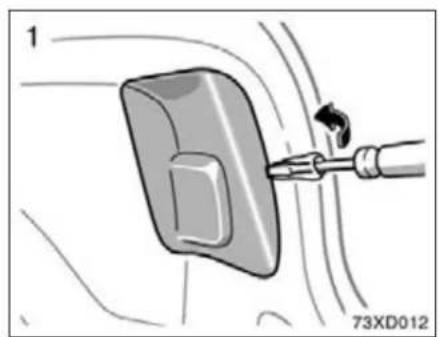 Diagram of a tool interacting with a device, showing motion lines and a labeled component (no text or symbols beyond labels)