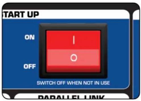 START UP ON OFF SWITCH OFF WHEN NOT IN USE PARALLEL LINK
