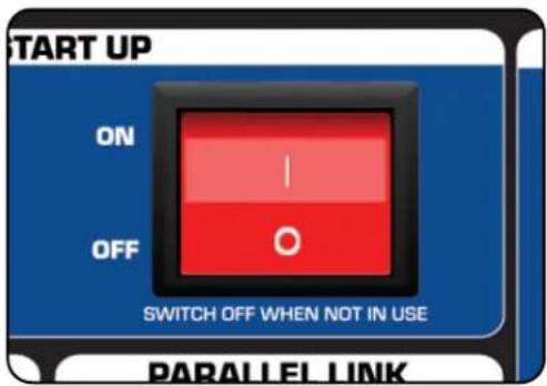 START UP ON OFF SWITCH OFF WHEN NOT IN USE PARALLEL LINK