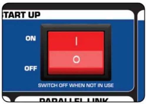 START UP ON OFF SWITCH OFF WHEN NOT IN USE PARALLEL LINK