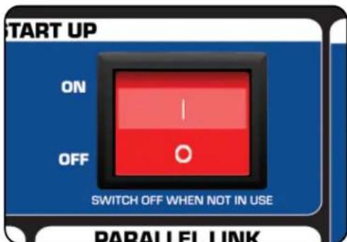 START UP ON OFF SWITCH OFF WHEN NOT IN USE PARALLEL LINK