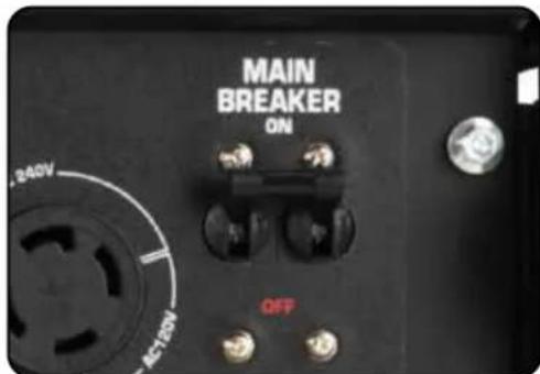 MAIN BREAKER ON .240V AC120V OFF