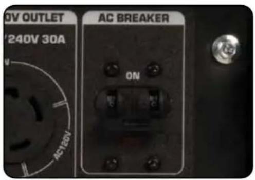 240V OUTLET AC BREAKER ON