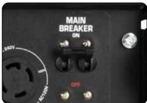 MAIN BREAKER ON .240V AC120V OFF
