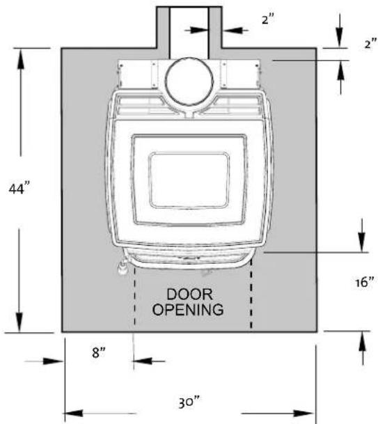 2" 2" 44" DOOR OPENING 16" 8" 30"