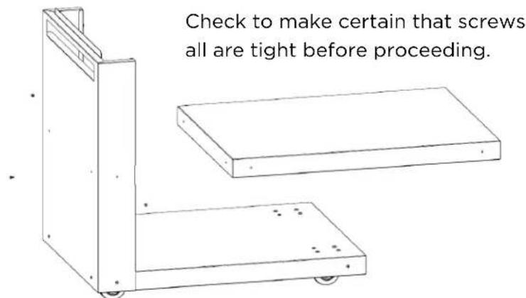 Check to make certain that screws all are tight before proceeding.