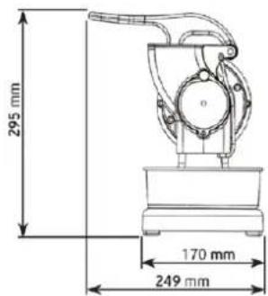 295 mm 170 mm 249 mm