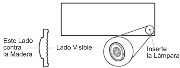 Este Lado contra la Madera Lado Visible Inserte la Lámpara