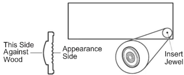 This Side Against Wood Appearance Side Insert Jewel