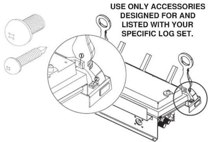 USE ONLY ACCESSORIES DESIGNED FOR AND LISTED WITH YOUR SPECIFIC LOG SET.