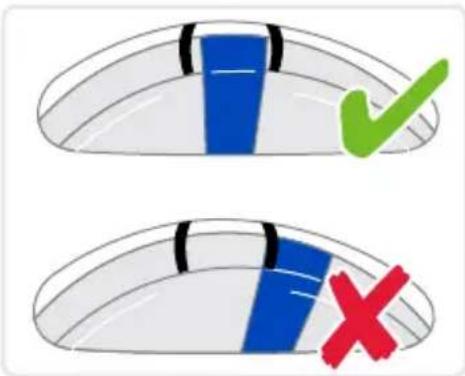 Diagram showing two labeled objects with checkmark and cross symbols, likely illustrating a verification or dislocation process.