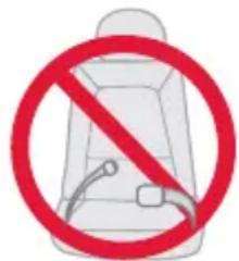 Prohibition sign with red prohibition symbol over a car seat icon