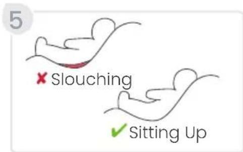 5 × Slouching ✓ Sitting Up