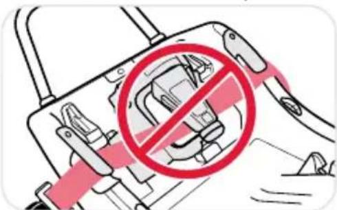 Safety warning symbol with crossed-out device and red prohibition sign, indicating no protection or disapproval
