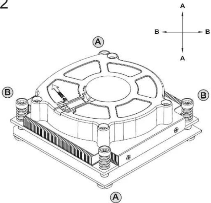 Technical diagram of a heat exchanger or cooling unit with labeled components and directional axes