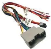 Coiled electrical connector with multicolored wires and connectors (no visible text or symbols)