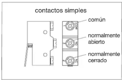 contactos simples común normalmente abierto normalmente cerrado