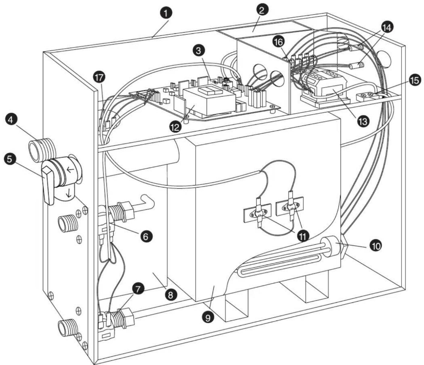 Technical diagram of an internal combustion chamber with numbered components for identification